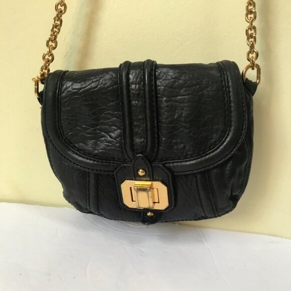 Juicy Couture Y2K Mini Chain Strap Leather Bag WOC Gold Tone hardware Turn Lock - Picture 4 of 16